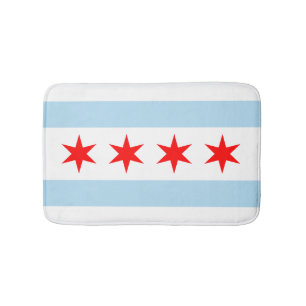 Flag of Chicago, Illinois Bathroom Mat