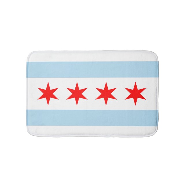 Flag of Chicago, Illinois Bathroom Mat (Front)