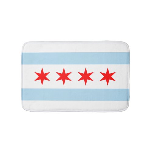 Flag of Chicago Illinois Bathroom Mat