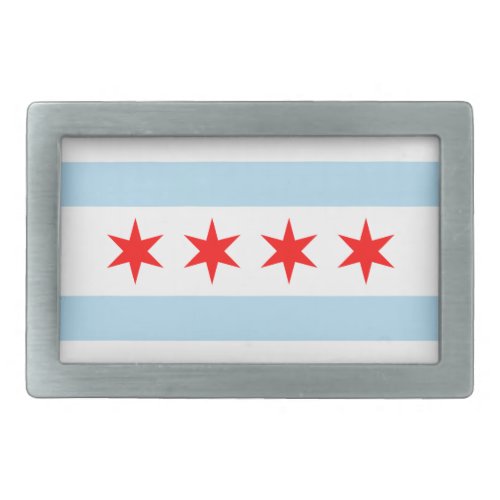 Flag of Chicago Illinois Belt Buckle