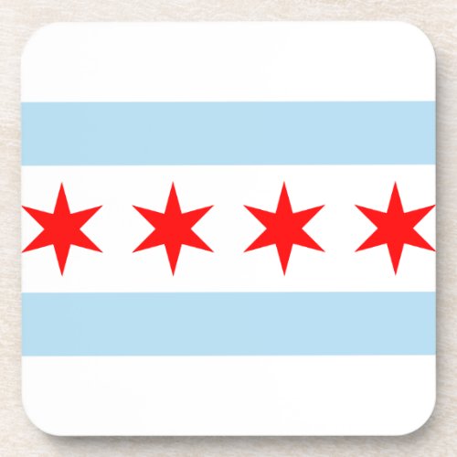 Flag of Chicago Illinois Beverage Coaster