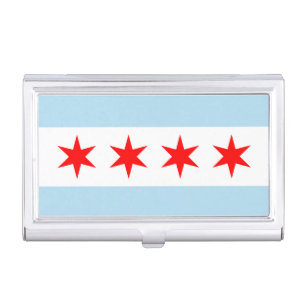 Flag of Chicago, Illinois Business Card Holder