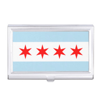 Flag of Chicago, Illinois Business Card Holder