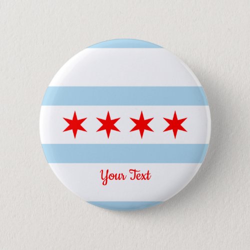 Flag of Chicago Illinois Button