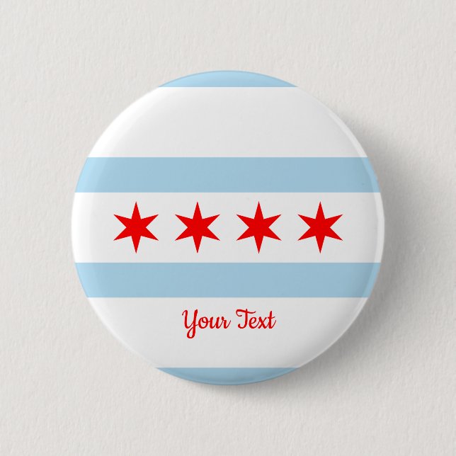 Flag of Chicago, Illinois Button (Front)