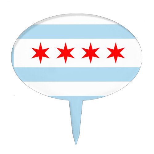 Flag of Chicago Illinois Cake Topper