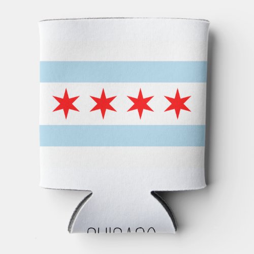 Flag of Chicago Illinois Can Cooler