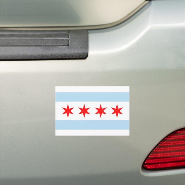 Flag of Chicago, Illinois Car Magnet (In Situ)