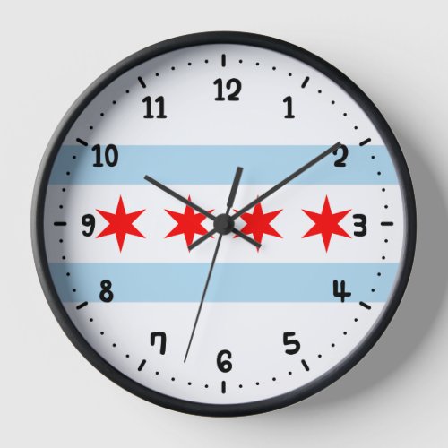 Flag of Chicago Illinois  Clock
