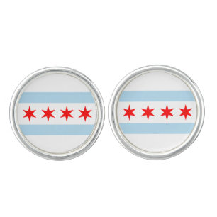Flag of Chicago, Illinois Cufflinks