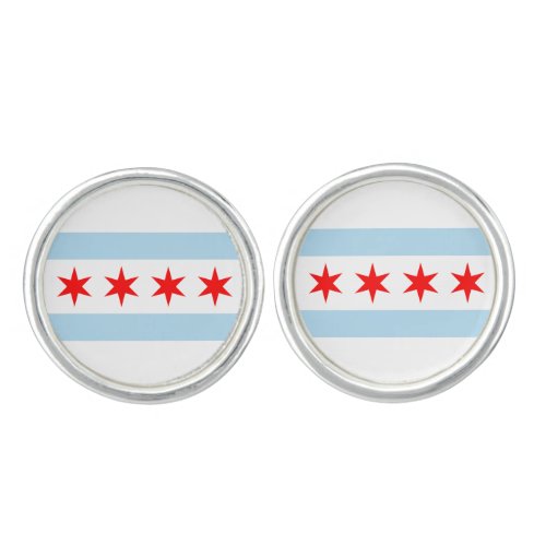 Flag of Chicago Illinois Cufflinks