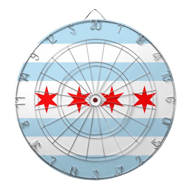 Flag of Chicago, Illinois Dartboard (Front)
