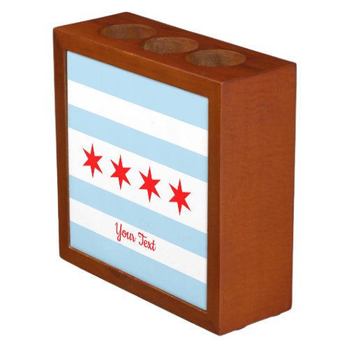 Flag of Chicago Illinois Desk Organizer