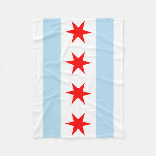 Flag of Chicago, Illinois Fleece Blanket