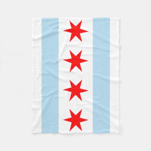 Flag of Chicago Illinois Fleece Blanket
