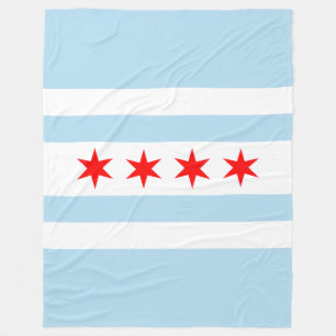 Flag of Chicago, Illinois Fleece Blanket