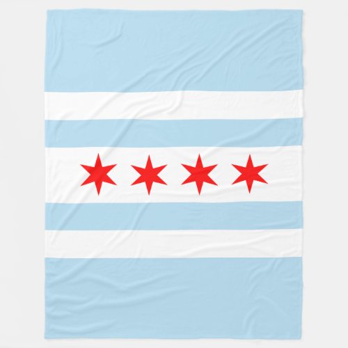 Flag of Chicago Illinois Fleece Blanket