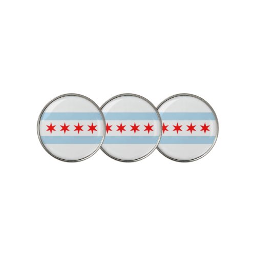 Flag of Chicago Illinois Golf Ball Marker