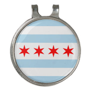 Flag of Chicago, Illinois Golf Hat Clip