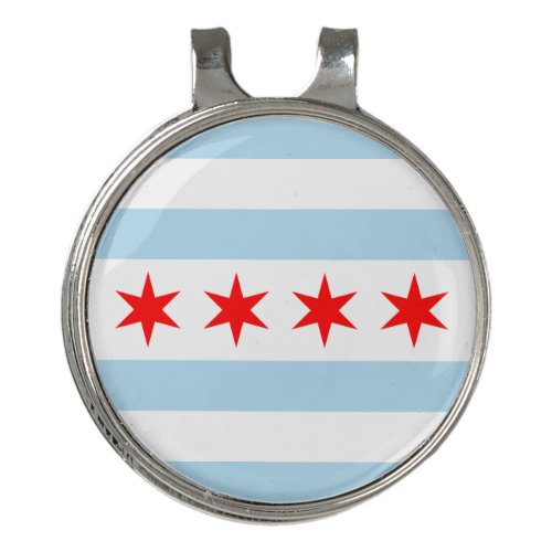Flag of Chicago Illinois Golf Hat Clip