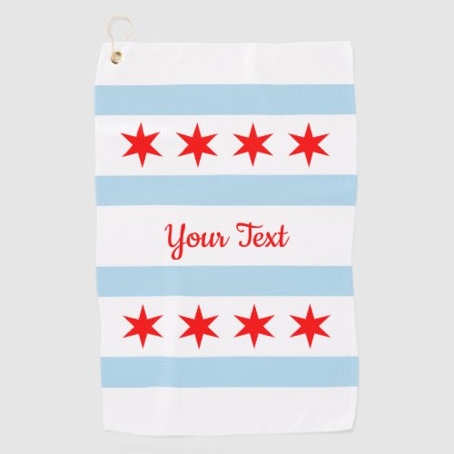 Flag of Chicago Illinois Golf Towel