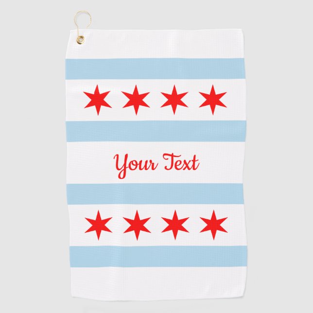 Flag of Chicago, Illinois Golf Towel (Front)