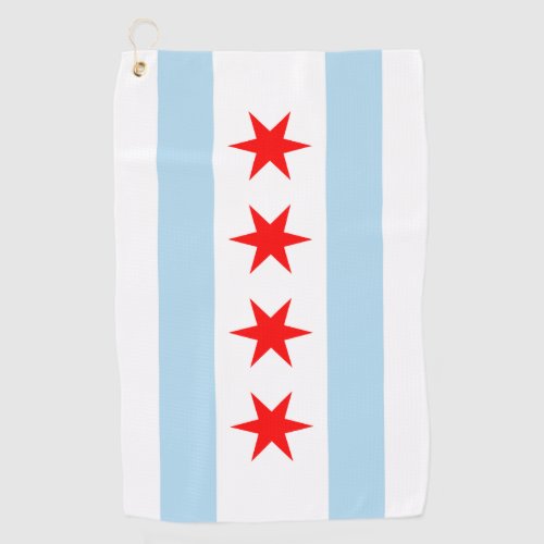 Flag of Chicago Illinois Golf Towel