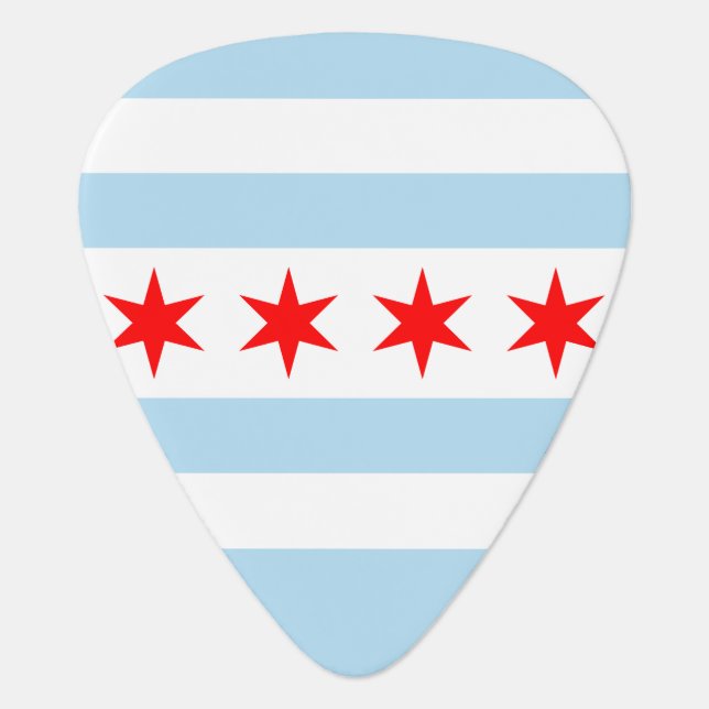 Flag of Chicago, Illinois  Guitar Pick (Front)