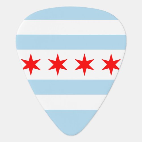 Flag of Chicago Illinois  Guitar Pick