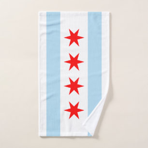 Flag of Chicago, Illinois Hand Towel