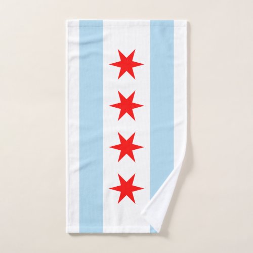 Flag of Chicago Illinois Hand Towel
