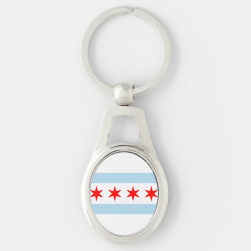 Flag of Chicago Illinois Keychain