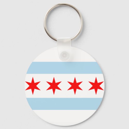 Flag of Chicago Illinois Keychain