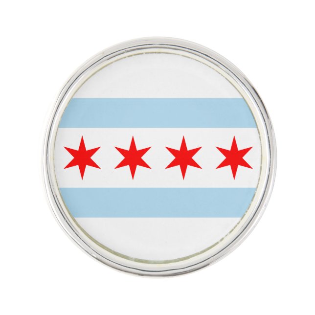 Flag of Chicago, Illinois Lapel Pin (Front)