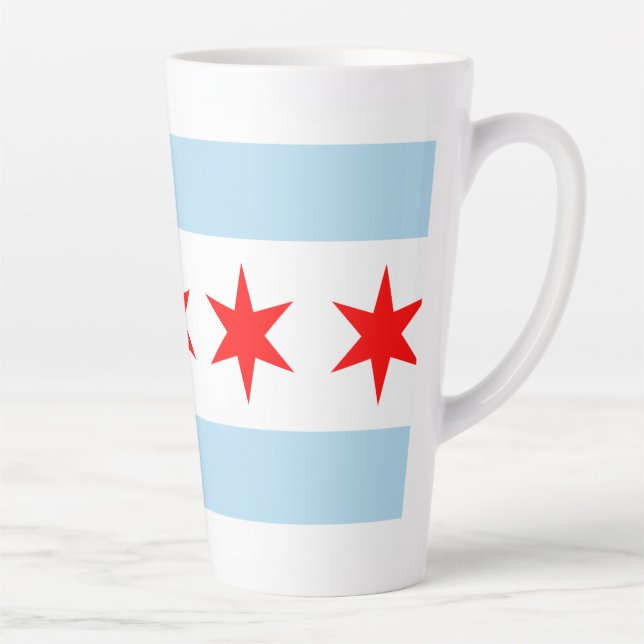 Flag of Chicago, Illinois  Latte Mug (Right)