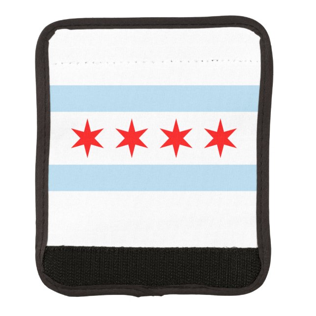 Flag of Chicago, Illinois Luggage Handle Wrap (Front)
