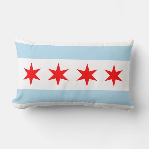 Flag of Chicago Illinois Lumbar Pillow