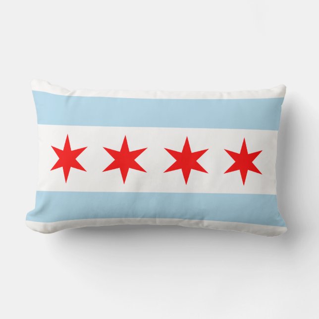Flag of Chicago, Illinois Lumbar Pillow (Front)