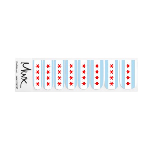 Flag of Chicago Illinois Minx Nail Wraps