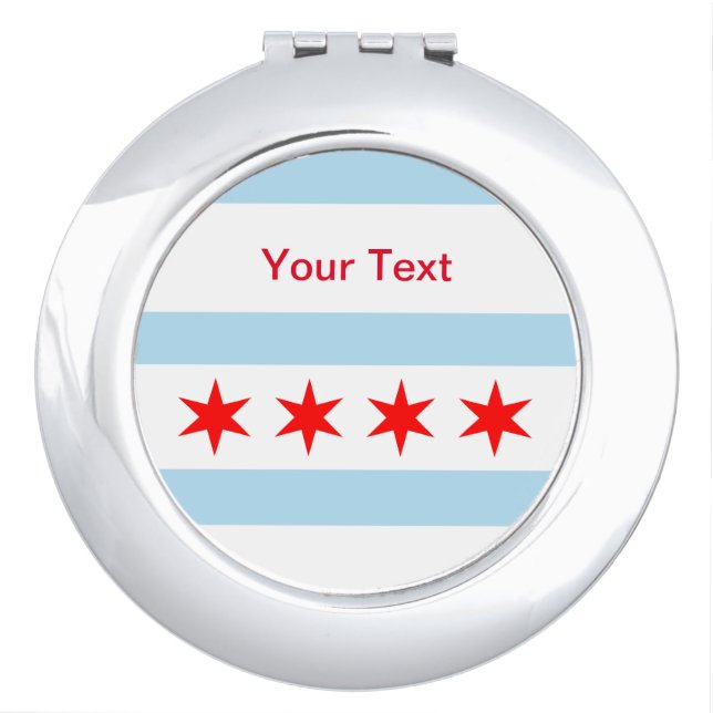 Flag of Chicago, Illinois Mirror For Makeup (Front)