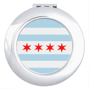 Flag of Chicago, Illinois Mirror For Makeup