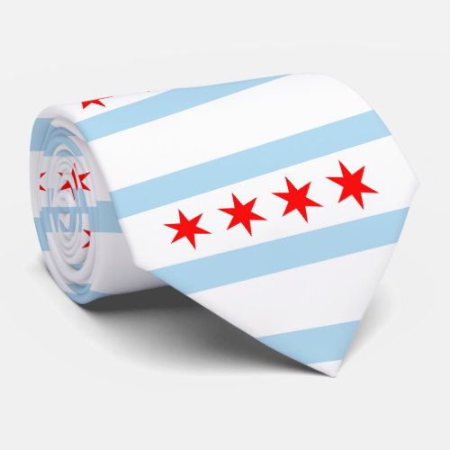 Flag of Chicago Illinois Neck Tie