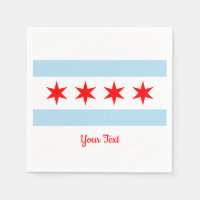 Flag of Chicago, Illinois Paper Napkins