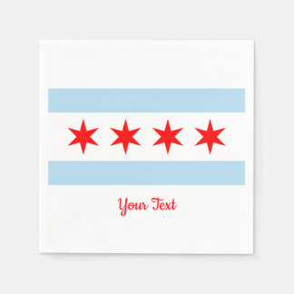 Flag of Chicago, Illinois Paper Napkins