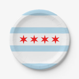 Flag of Chicago, Illinois Paper Plates