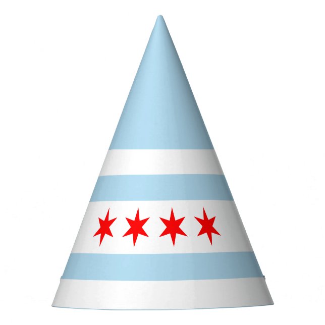 Flag of Chicago, Illinois  Party Hat (Front)