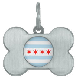 Flag of Chicago, Illinois Pet ID Tag