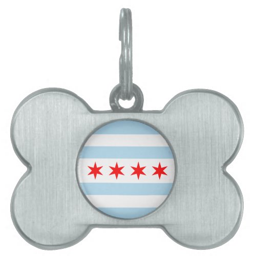 Flag of Chicago Illinois Pet ID Tag