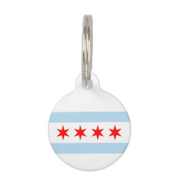 Flag of Chicago, Illinois Pet Name Tag