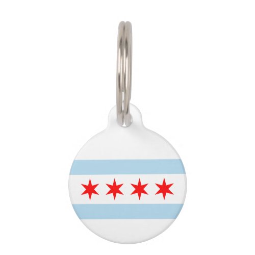 Flag of Chicago Illinois Pet Name Tag